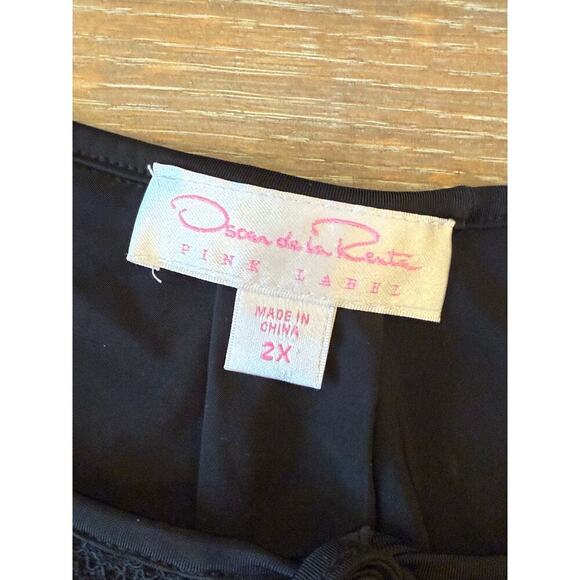OSCAR de la RENTA pink label Black Lace Top Shirt Blouse Top Women size 2XL XXL - Picture 6 of 9